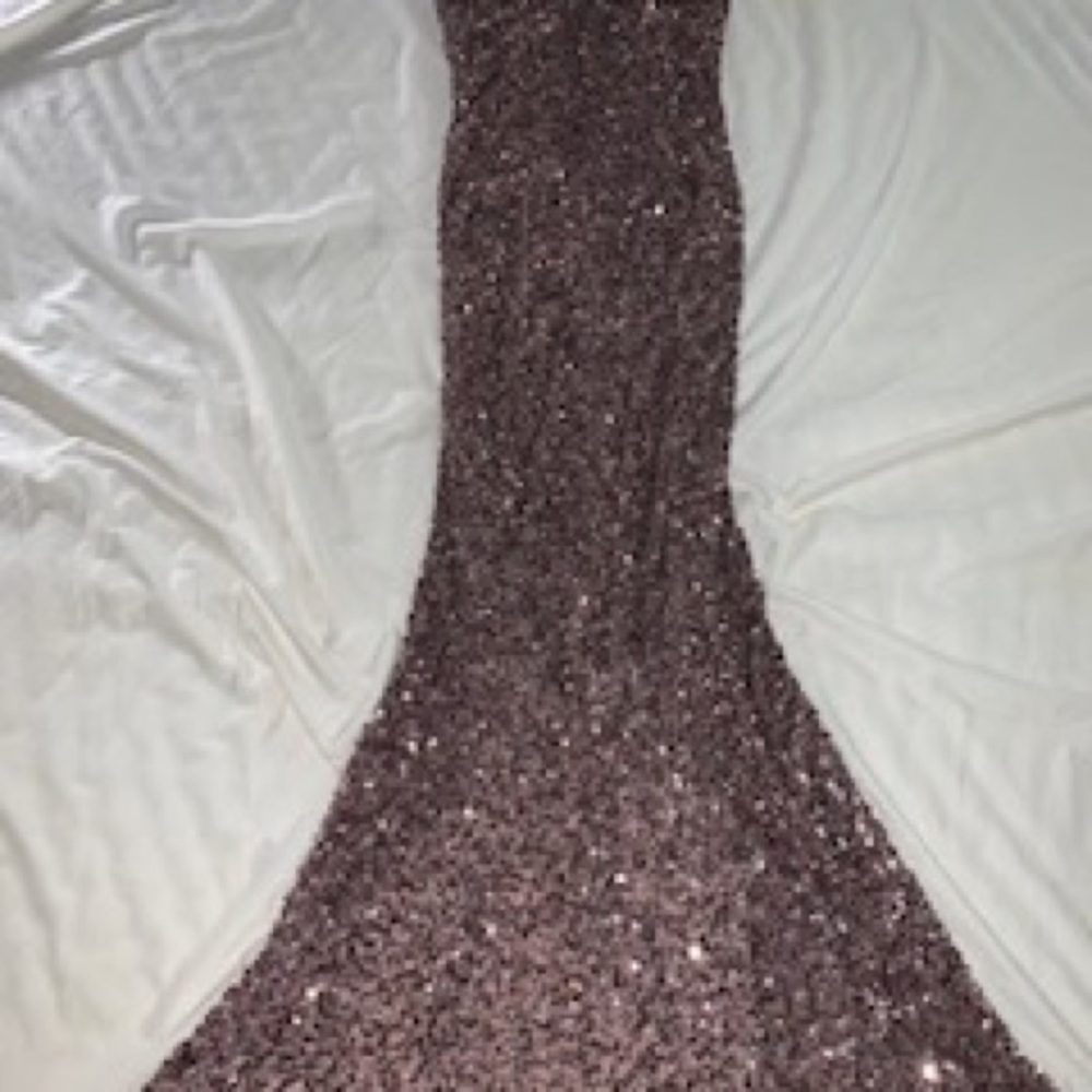 Couture amethyst sequined gown